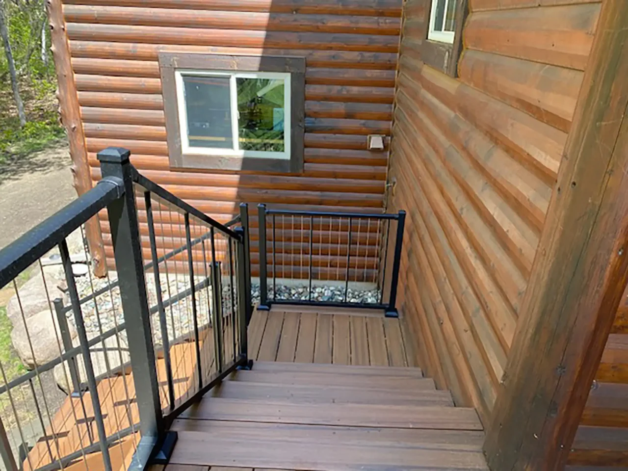 Composite deck stairs construction in Crosslake mn