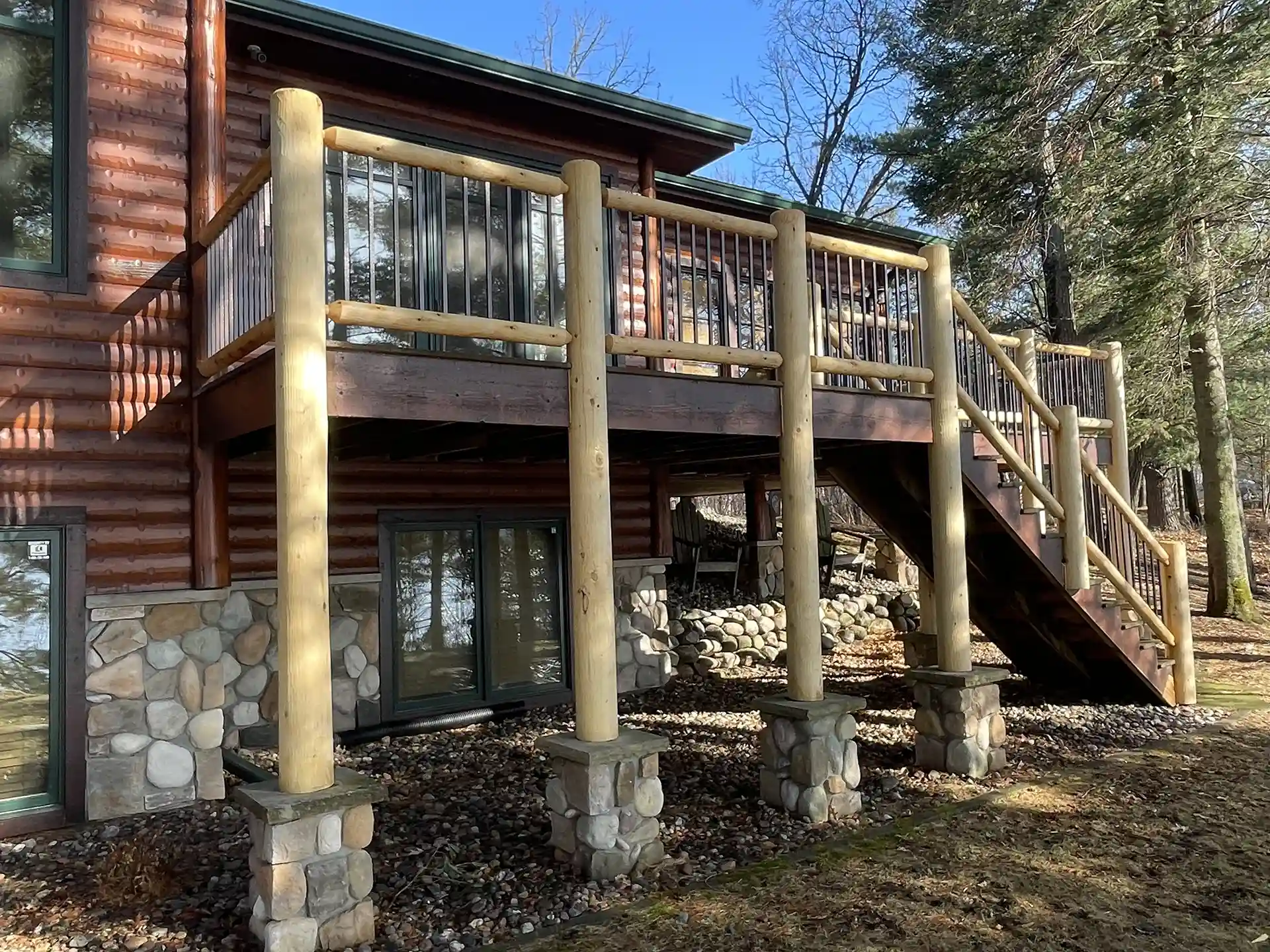 Log Railings vs Traditional Wood Railings